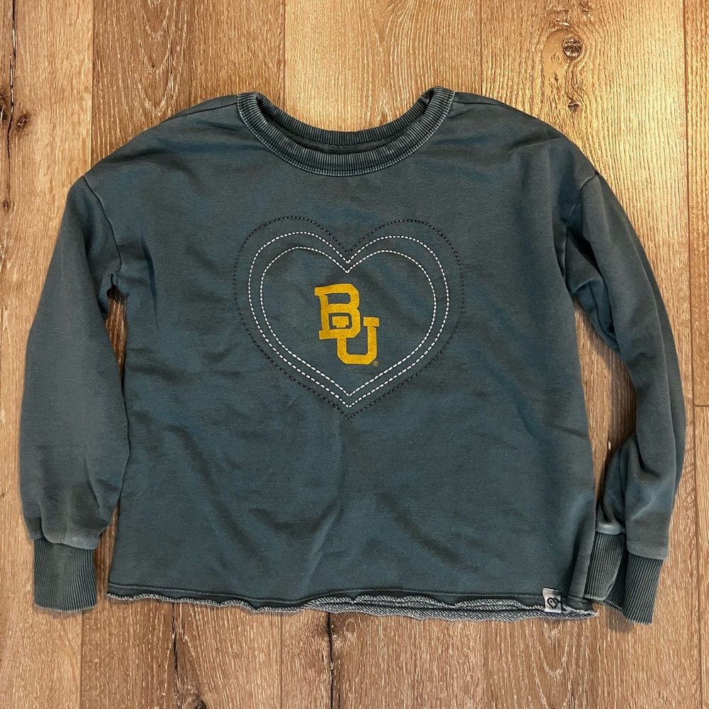 Baylor Colosseum Kids Dark Green Heart Logo Sweatshirt